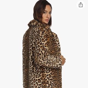 Leopard faux fur coat size medium